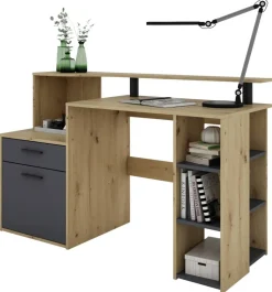 Schreibtisch LOUIS Eiche anthrazit B/H/T: ca. 140x89x55 cm