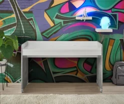 Schreibtisch Matino Beton weiß B/H/T: ca. 143x84x67 cm