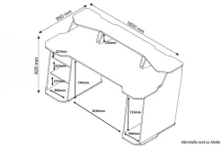Schreibtisch MATRIX anthrazit weiß B/H/T: ca. 180x76,96x85 cm