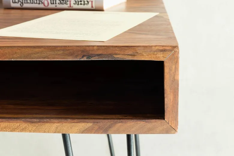 Schreibtisch natur schwarz matt B/H/T: ca. 110x76x60 cm
