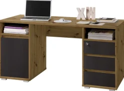 Schreibtisch Primus Eiche Artisan Nachbildung anthrazit B/H/T: ca. 145x74x65 cm