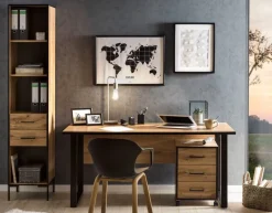 Schreibtisch Serie 2000 Eiche Landhaus Nachbildung B/H/T: ca. 160x73,2x75 cm