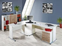 Schreibtisch Serie 200 perlweiß B/H/T: ca. 140x74,2x65 cm