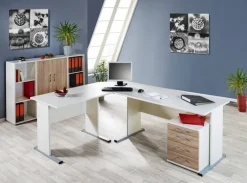 Schreibtisch Serie 200 perlweiß B/H/T: ca. 90x74,2x65 cm