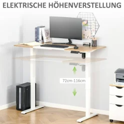 Schreibtisch 920-071V90WT natur Holz Nachbildung weiß B/H/T: ca. 140x116x70 cm