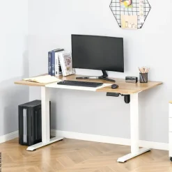 Schreibtisch 920-071V90WT natur Holz Nachbildung weiß B/H/T: ca. 140x116x70 cm
