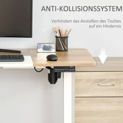 Schreibtisch 920-071V90WT natur Holz Nachbildung weiß B/H/T: ca. 140x116x70 cm