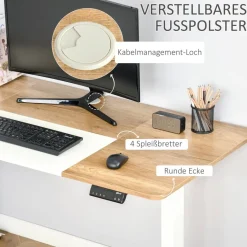 Schreibtisch 920-071V90WT natur Holz Nachbildung weiß B/H/T: ca. 140x116x70 cm