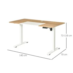 Schreibtisch 920-071V90WT natur Holz Nachbildung weiß B/H/T: ca. 140x116x70 cm