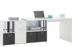 Schreibtisch weiß B/H/T: ca. 136x74x66,5 cm
