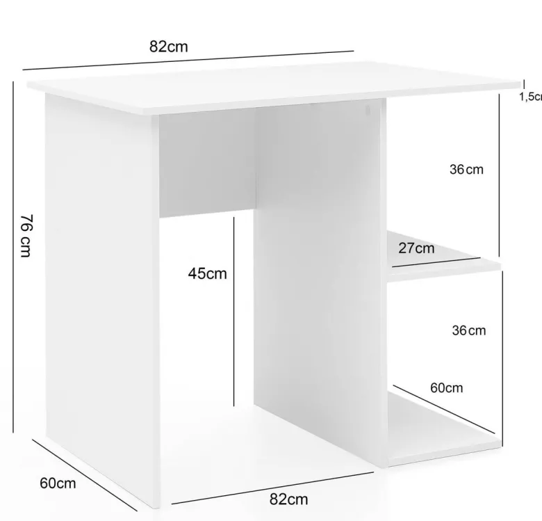 Schreibtisch weiß B/H/T: ca. 82x76x60 cm