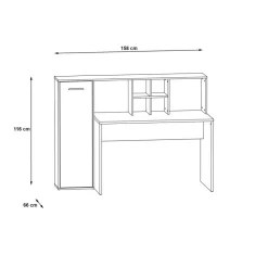 Schreibtisch weiß Eiche Artisan Nachbildung B/H/T: ca. 158x116x66 cm
