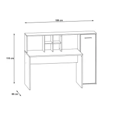Schreibtisch weiß Eiche Artisan Nachbildung B/H/T: ca. 158x116x66 cm
