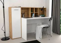 Schreibtisch weiß Eiche Artisan Nachbildung B/H/T: ca. 158x116x66 cm