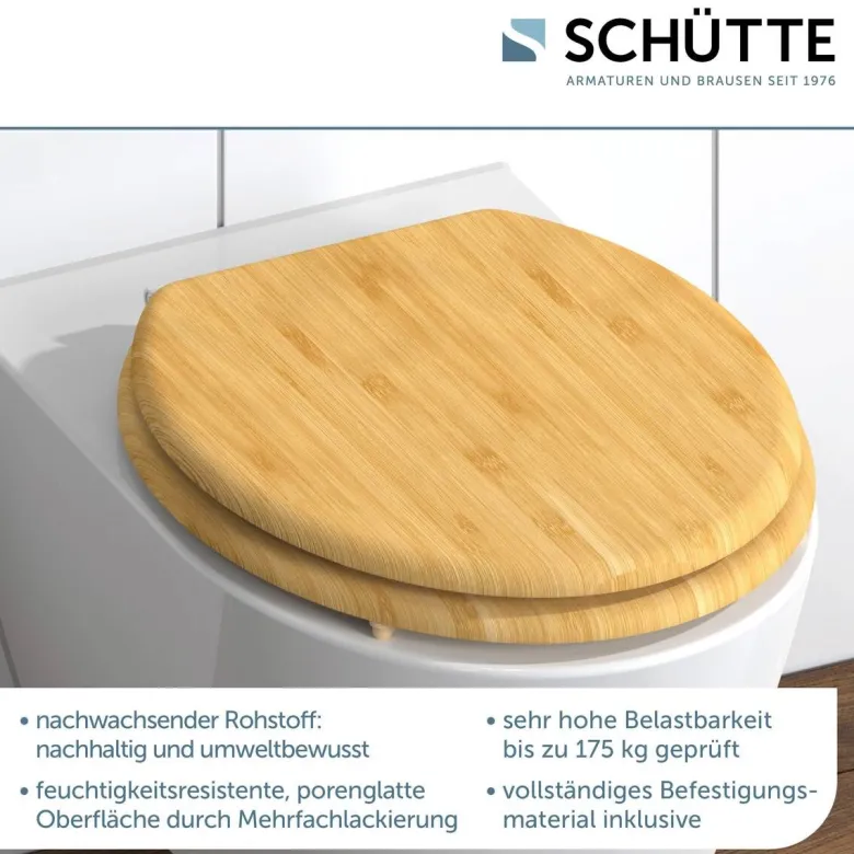 Schütte WC-Sitz NATURAL BAMBOO natur Bambus B/H/T: ca. 37,2x5,5x42,5 cm