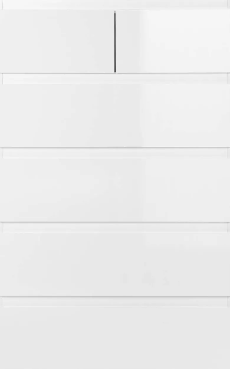 Schubkastenkommode Capetown weiß glänzend weiß B/H/T: ca. 80x132x40 cm