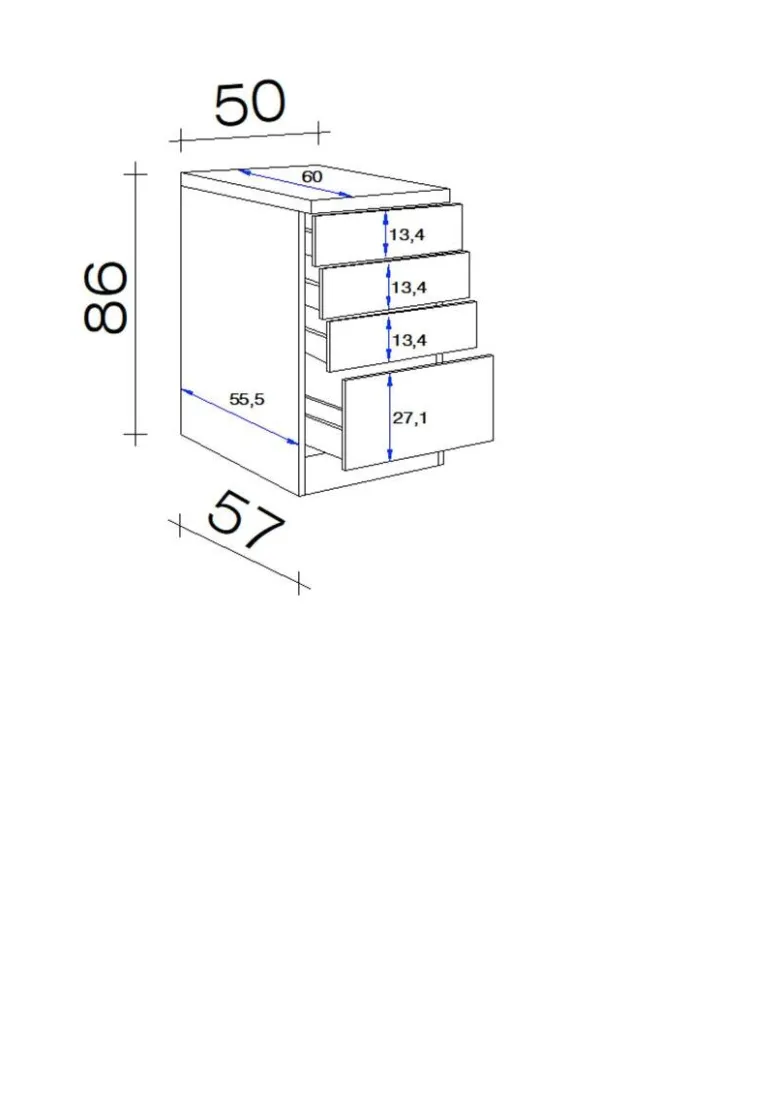 Schubkastenschrank Elva anthrazit B/H/T: ca. 50x86x60 cm