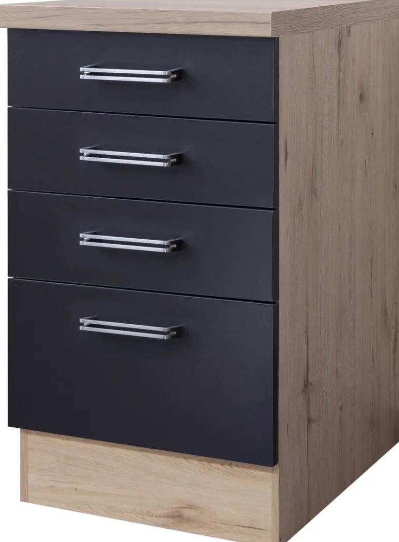 Schubkastenschrank Elva anthrazit B/H/T: ca. 50x86x60 cm