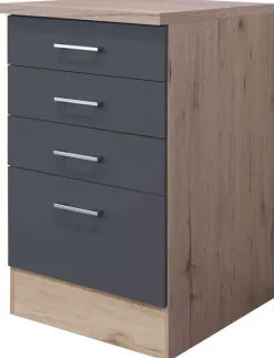 Schubkastenschrank Morena grau matt B/H/T: ca. 50x85x60 cm