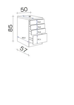 Schubkastenschrank Samoa weiß Eiche Nachbildung B/H/T: ca. 50x85x60 cm