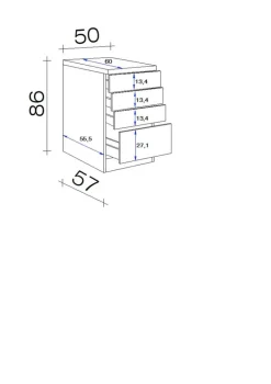 Schubkastenschrank Valero weiß Hochglanz B/H/T: ca. 50x86x60 cm