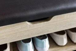 Schuhbank dunkelbraun Eiche Sonoma Nachbildung B/H/T: ca. 60x40x30 cm