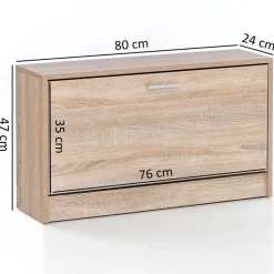 Schuhbank Eiche Sonoma Nachbildung B/H/T: ca. 80x47x24 cm