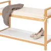 Schuhbank Finja weiß Bambus B/H/T: ca. 90x55x34 cm