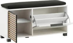Schuhbank Loft weiß matt B/H/T: ca. 98,4x47,2x33,05 cm