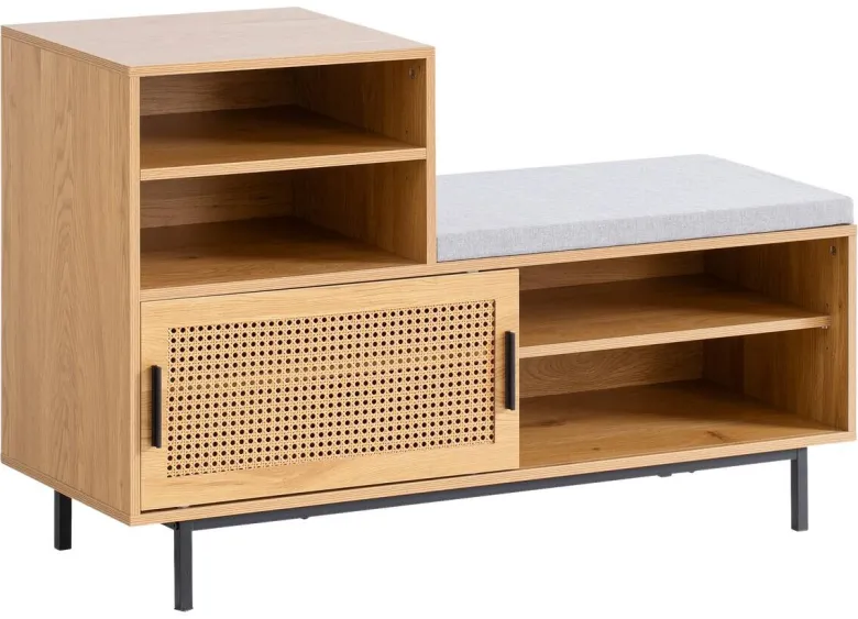 Schuhbank natur Eiche Optik B/H/T: ca. 120x75,5x40 cm