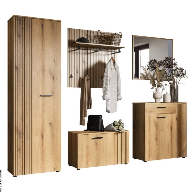 Schuhbank Pure Bliss Eiche Evoke Oak Nachbildung B/H/T: ca. 80x49x36 cm