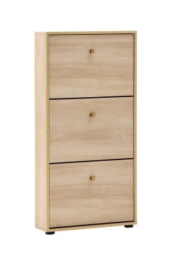 Schuhkipper Flora, 3er Eiche Nachbildung B/H/T: ca. 59,8x122x19,55 cm