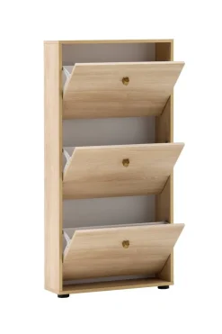 Schuhkipper Flora, 3er Eiche Nachbildung B/H/T: ca. 59,8x122x19,55 cm