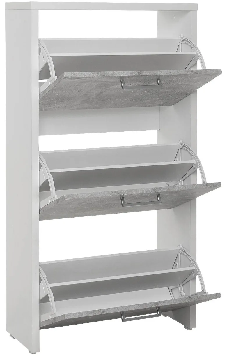 Schuhkipper Fulda Beton Optik weiß B/H/T: ca. 61x115x25 cm