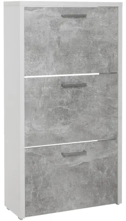 Schuhkipper Fulda Beton Optik weiß B/H/T: ca. 61x115x25 cm
