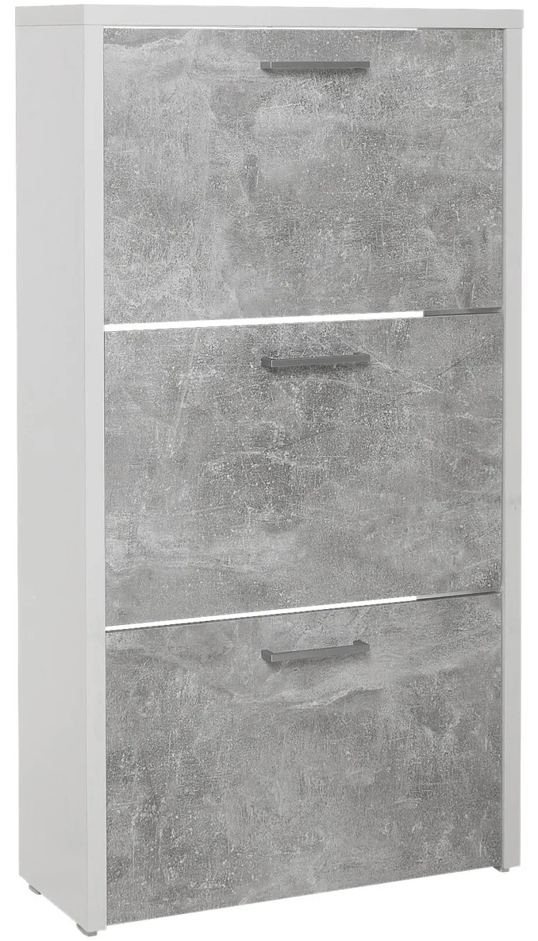 Schuhkipper Fulda Beton Optik weiß B/H/T: ca. 61x115x25 cm