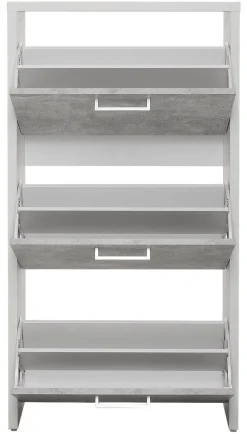 Schuhkipper Fulda Beton Optik weiß B/H/T: ca. 61x115x25 cm