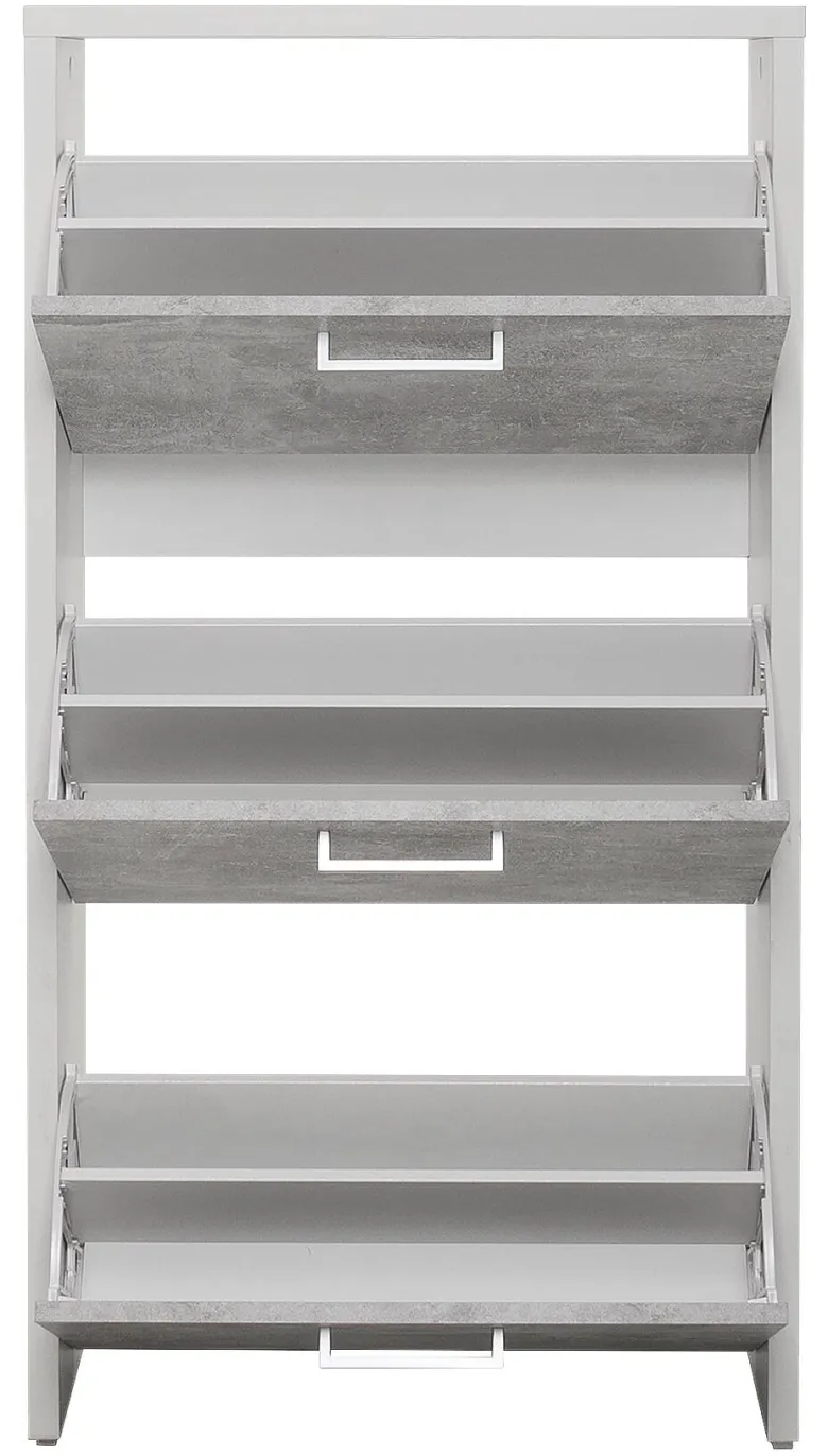 Schuhkipper Fulda Beton Optik weiß B/H/T: ca. 61x115x25 cm