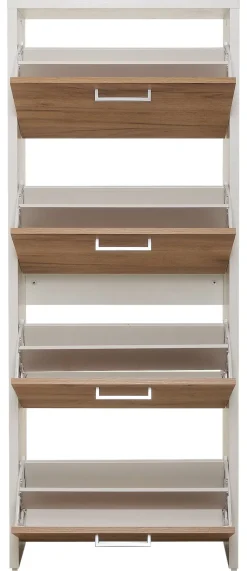 Schuhkipper Fulda 2 weiß honig Eiche Nachbildung B/H/T: ca. 61x152x25 cm