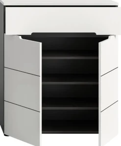Schuhkommode Canu basaltgrau Nachbildung weiß B/H/T: ca. 80x94x37 cm