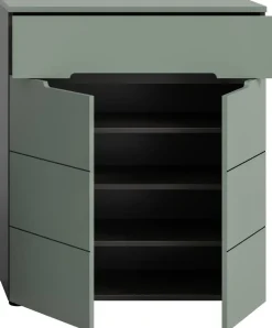 Schuhkommode Canu grün basaltgrau Nachbildung B/H/T: ca. 94x80x37 cm