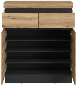 Schuhkommode Corte Eiche Evoke Coast Nachbildung anthrazit B/H/T: ca. 101x116x45 cm