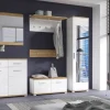 Schuhkommode Hola Eiche Wotan Nachbildung weiß Hochglanz B/H/T: ca. 90x88x34 cm