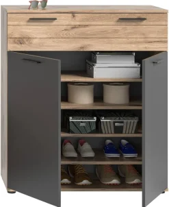 Schuhkommode Mason Nox Oak Nachbildung dunkelgrau B/H/T: ca. 90x104x37 cm