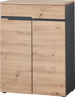 Schuhkommode Memphis Eiche Artisan Nachbildung Graphit B/H/T: ca. 80x107x38 cm
