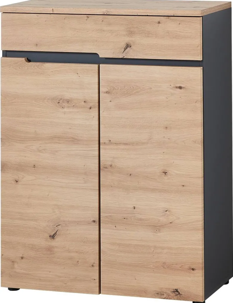 Schuhkommode Memphis Eiche Artisan Nachbildung Graphit B/H/T: ca. 80x107x38 cm