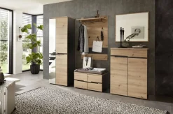 Schuhkommode Memphis Eiche Artisan Nachbildung Graphit B/H/T: ca. 80x107x38 cm