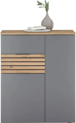 Schuhkommode Milan Eiche Artisan Nachbildung grau B/H/T: ca. 85x105x38 cm