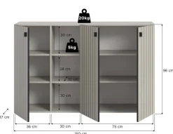 Schuhkommode STATION Cashmere B/H/T: ca. 150x96x37 cm