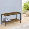 Schuhregal Elwin schwarz Eiche Nachbildung B/H/T: ca. 70x42x26 cm